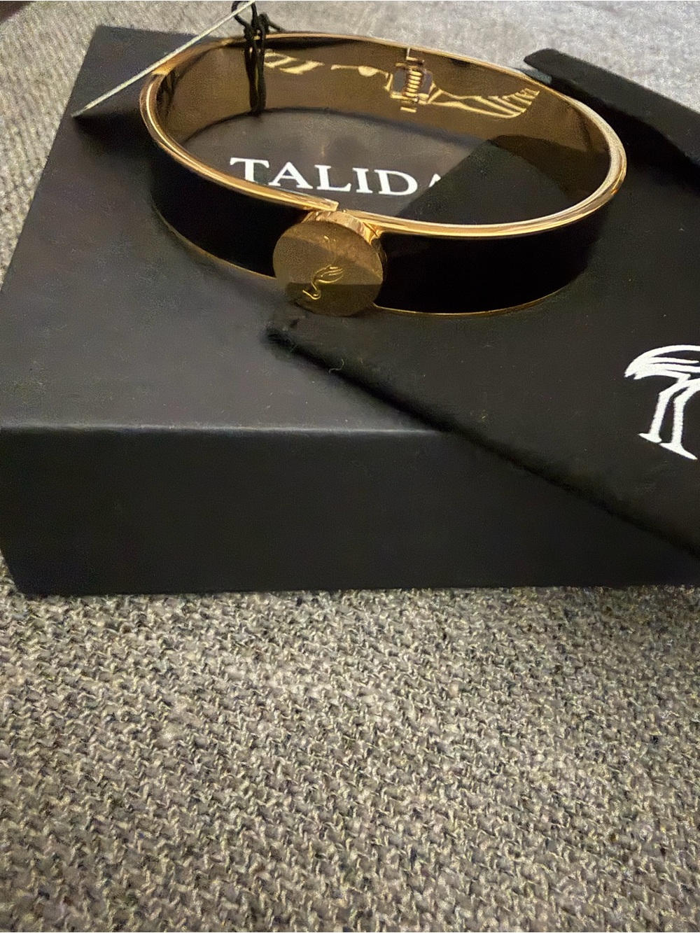 TALIDARA - Gold Tone & Black Enamel Bracelet